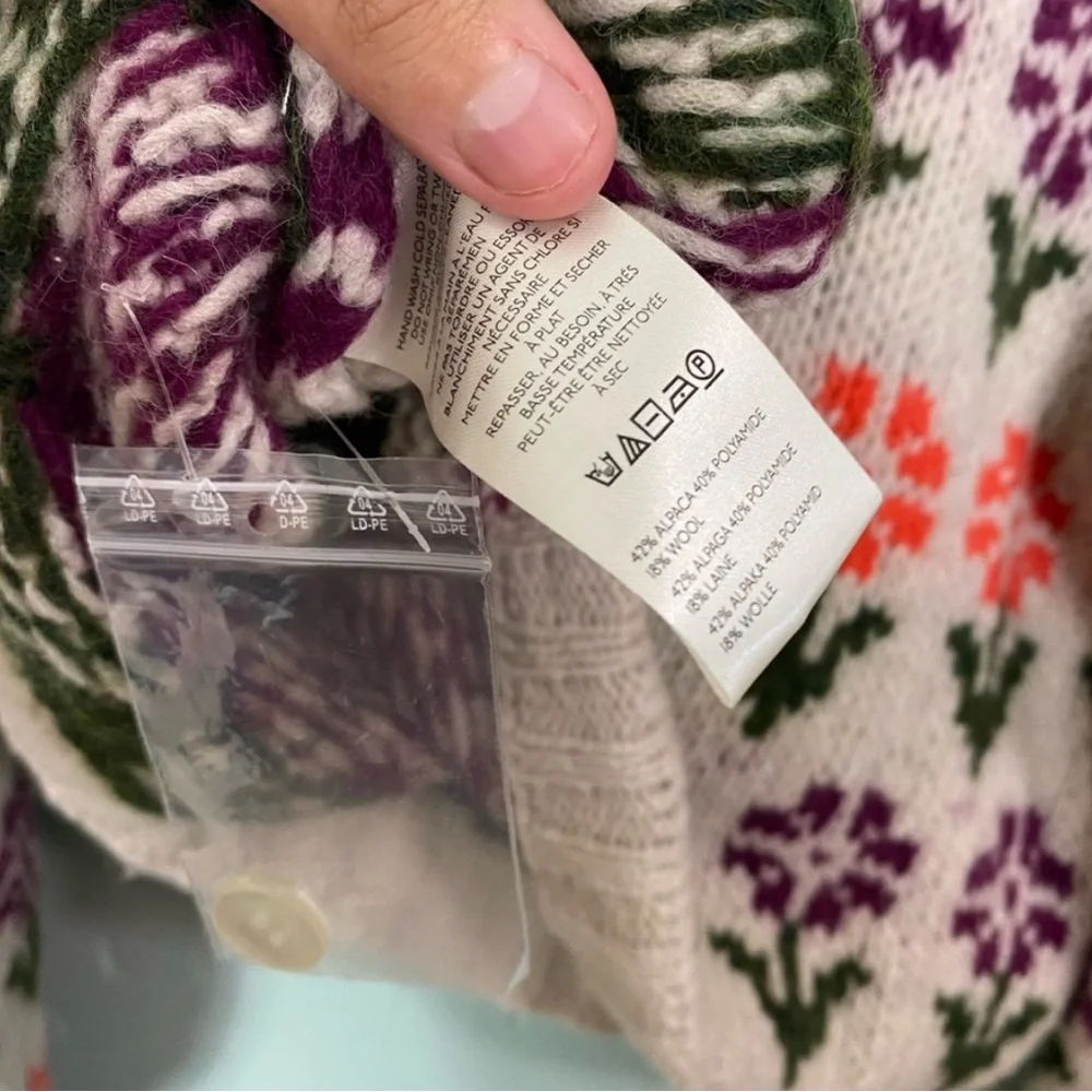 Free People Frills Softspun Sweater‎ Floral Knit Small